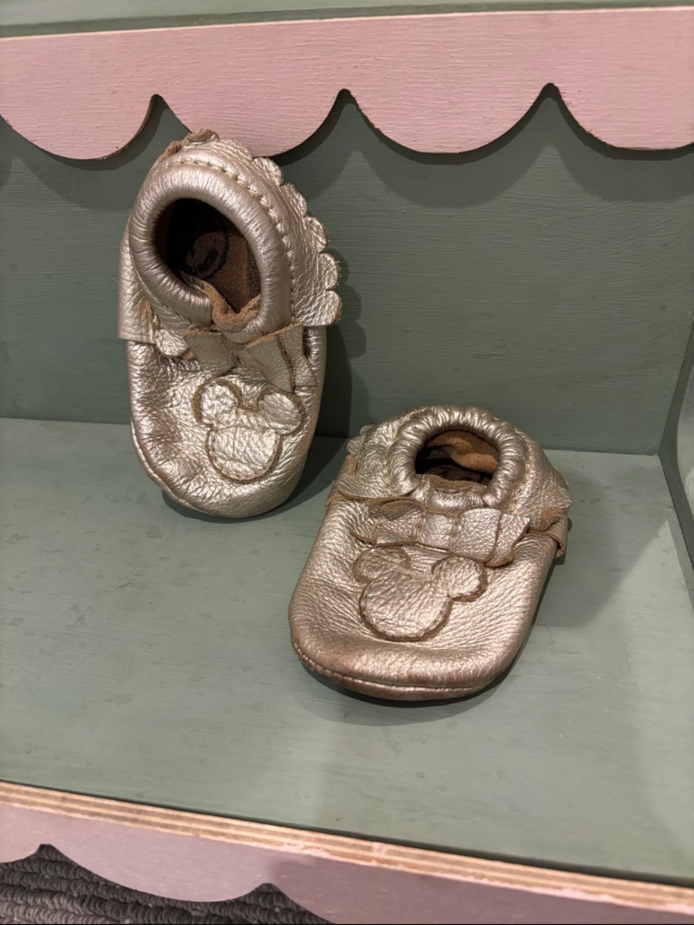 Freshly Picked Metallic Gold Moccasins for Kids